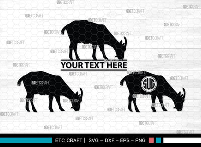 Goat Monogram, Goat Silhouette, Goat SVG, Show Goat Svg, Farm Animal Svg, Boer Goat Svg, SB00271 SVG ETC Craft 