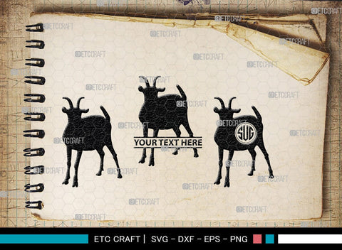 Goat Monogram, Goat Silhouette, Goat SVG, Show Goat Svg, Farm Animal Svg, Boer Goat Svg, SB00271 SVG ETC Craft 