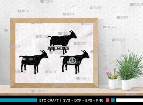 Goat Monogram, Goat Silhouette, Goat SVG, Show Goat Svg, Farm Animal Svg, Boer Goat Svg, SB00271 SVG ETC Craft 