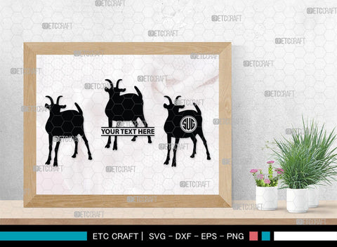 Goat Monogram, Goat Silhouette, Goat SVG, Show Goat Svg, Farm Animal Svg, Boer Goat Svg, SB00271 SVG ETC Craft 