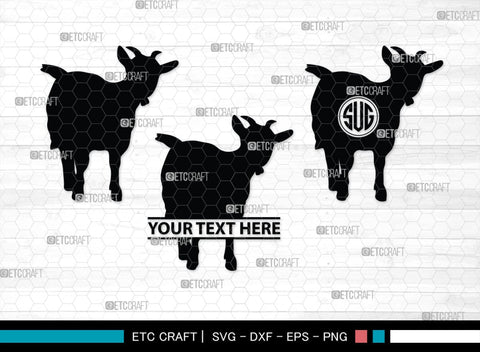 Goat Monogram, Goat Silhouette, Goat SVG, Show Goat Svg, Farm Animal Svg, Boer Goat Svg, SB00271 SVG ETC Craft 