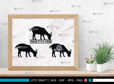 Goat Monogram, Goat Silhouette, Goat SVG, Show Goat Svg, Farm Animal Svg, Boer Goat Svg, SB00271 SVG ETC Craft 