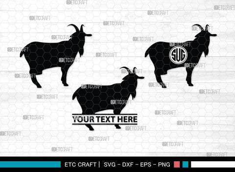 Goat Monogram, Goat Silhouette, Goat SVG, Show Goat Svg, Farm Animal Svg, Boer Goat Svg, SB00271 SVG ETC Craft 