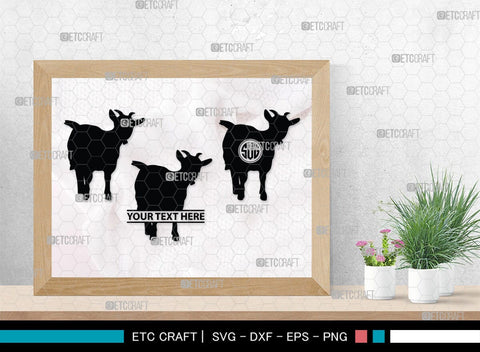 Goat Monogram, Goat Silhouette, Goat SVG, Show Goat Svg, Farm Animal Svg, Boer Goat Svg, SB00271 SVG ETC Craft 