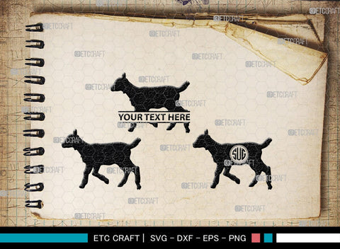 Goat Monogram, Goat Silhouette, Goat SVG, Show Goat Svg, Farm Animal Svg, Boer Goat Svg, SB00271 SVG ETC Craft 