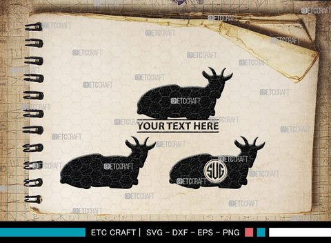 Goat Monogram, Goat Silhouette, Goat SVG, Show Goat Svg, Farm Animal Svg, Boer Goat Svg, SB00271 SVG ETC Craft 
