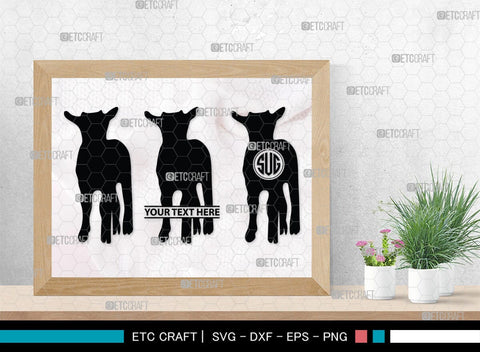 Goat Monogram, Goat Silhouette, Goat SVG, Show Goat Svg, Farm Animal Svg, Boer Goat Svg, SB00271 SVG ETC Craft 