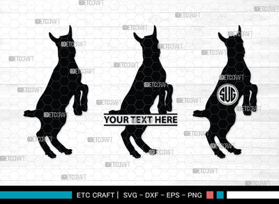 Goat Monogram, Goat Silhouette, Goat SVG, Show Goat Svg, Farm Animal Svg, Boer Goat Svg, SB00271 SVG ETC Craft 
