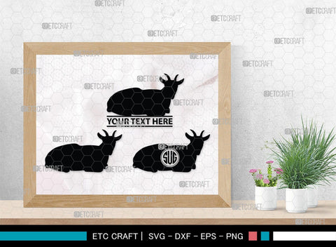 Goat Monogram, Goat Silhouette, Goat SVG, Show Goat Svg, Farm Animal Svg, Boer Goat Svg, SB00271 SVG ETC Craft 