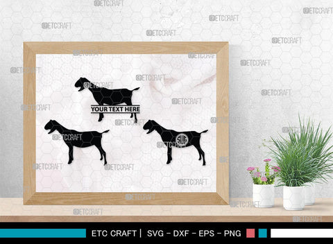 Goat Monogram, Goat Silhouette, Goat SVG, Show Goat Svg, Farm Animal Svg, Boer Goat Svg, SB00271 SVG ETC Craft 