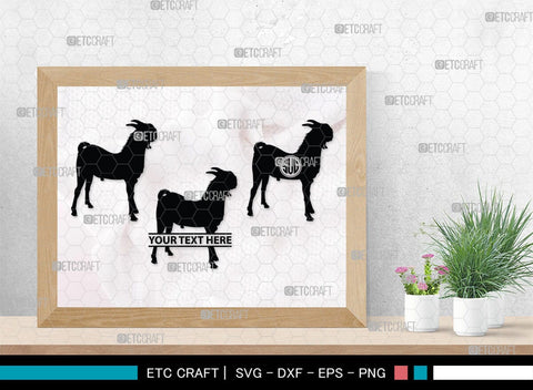 Goat Monogram, Goat Silhouette, Goat SVG, Show Goat Svg, Farm Animal Svg, Boer Goat Svg, SB00271 SVG ETC Craft 