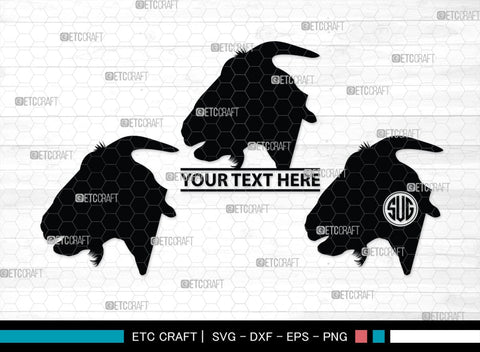 Goat Monogram, Goat Silhouette, Goat SVG, Show Goat Svg, Farm Animal Svg, Boer Goat Svg, SB00271 SVG ETC Craft 