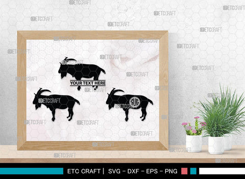 Goat Monogram, Goat Silhouette, Goat SVG, Show Goat Svg, Farm Animal Svg, Boer Goat Svg, SB00271 SVG ETC Craft 