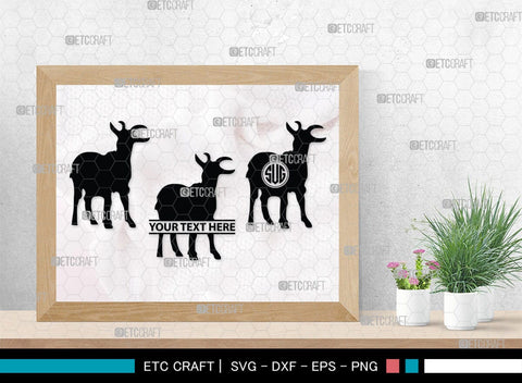 Goat Monogram, Goat Silhouette, Goat SVG, Show Goat Svg, Farm Animal Svg, Boer Goat Svg, SB00271 SVG ETC Craft 