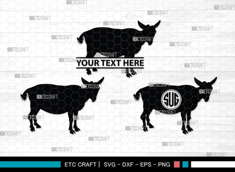 Goat Monogram, Goat Silhouette, Goat SVG, Show Goat Svg, Farm Animal Svg, Boer Goat Svg, SB00271 SVG ETC Craft 