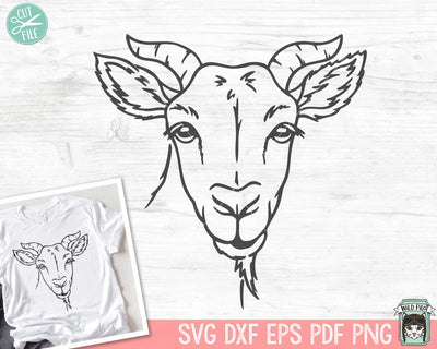 Goat svg file, Goat cut file, Animal Face, Cute Goat svg, Goat Face svg, Animal svg file, Animal Face svg, Farm Animal svg file, Love Goats svg SVG Wild Pilot 