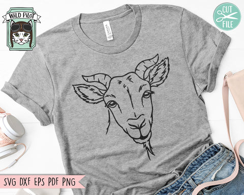 Goat svg file, Goat cut file, Animal Face, Cute Goat svg, Goat Face svg, Animal svg file, Animal Face svg, Farm Animal svg file, Love Goats svg SVG Wild Pilot 