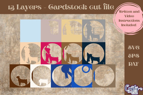 Goat Svg Shadow Box, 3D Layered Goat Competition Cut File SVG Crafty Mama Studios 