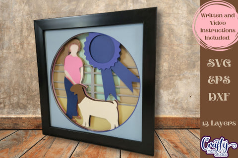 Goat Svg Shadow Box, 3D Layered Goat Competition Cut File SVG Crafty Mama Studios 