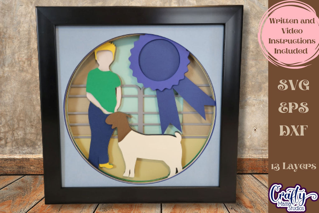 Goat Svg Shadow Box, 3D Layered Goat Competition Cut File - So Fontsy