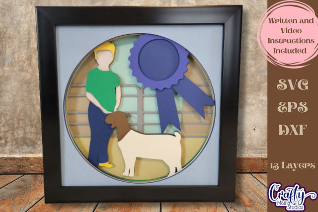 Goat Svg Shadow Box, 3D Layered Goat Competition Cut File SVG Crafty Mama Studios 
