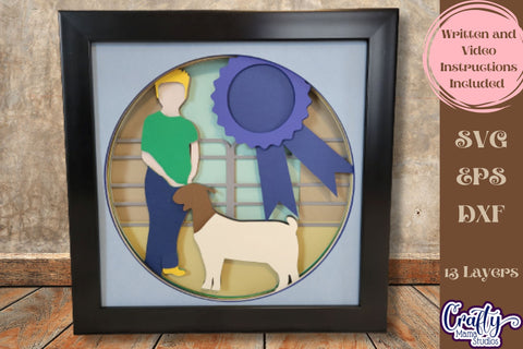 Goat Svg Shadow Box, 3D Layered Goat Competition Cut File SVG Crafty Mama Studios 