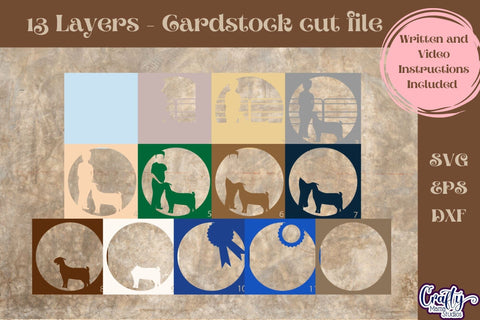 Goat Svg Shadow Box, 3D Layered Goat Competition Cut File SVG Crafty Mama Studios 