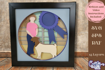 Goat Svg Shadow Box, 3D Layered Goat Competition Cut File SVG Crafty Mama Studios 
