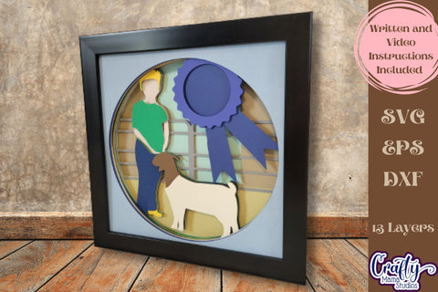 Goat Svg Shadow Box, 3D Layered Goat Competition Cut File SVG Crafty Mama Studios 