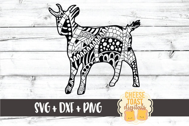 Goat - Zen Doodle Art - Animal SVG PNG DXF Files SVG Cheese Toast Digitals 