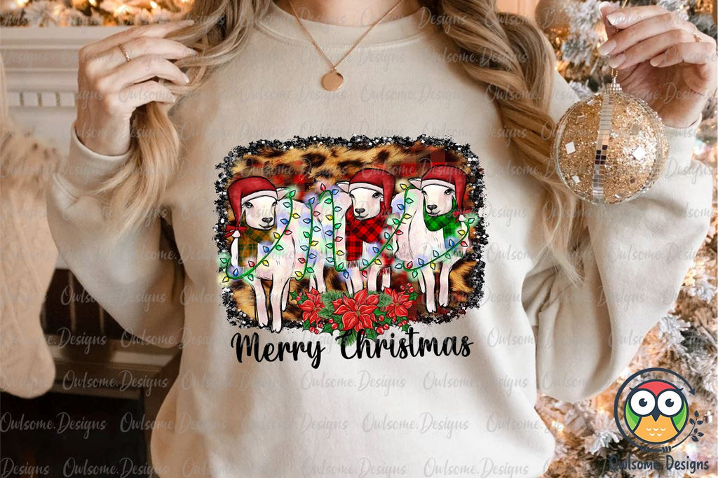 Goats Merry Christmas PNG Sublimation - So Fontsy