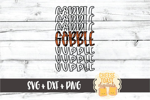 Gobble - Buffalo Plaid Thanksgiving Mirror Word SVG PNG DXF Cut Files SVG Cheese Toast Digitals 