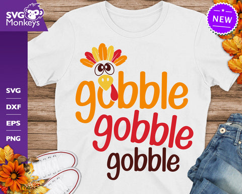 Gobble Gobble Gobble Svg, Thanksgiving Turkey Svg, Turkey Svg SVG SvgMonkeys 