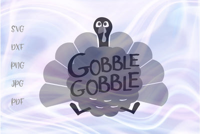Gobble Gobble Happy Thanksgiving Turkey SVG, PNG, DXF, PDF, JPG SVG Digitals by Hanna 