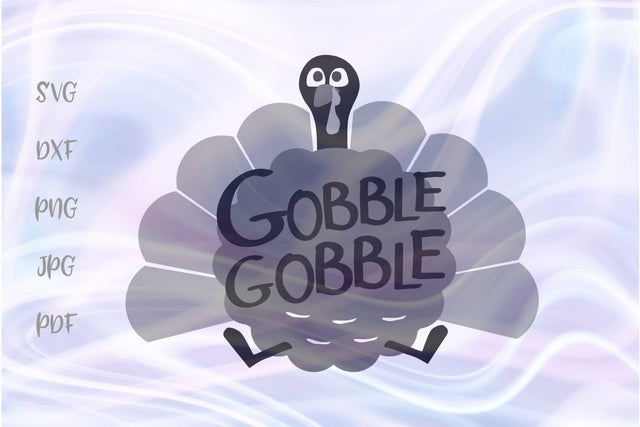 Gobble Gobble Happy Thanksgiving Turkey SVG, PNG, DXF, PDF, JPG SVG Digitals by Hanna 