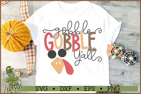 Gobble Gobble Turkey Face Thanksgiving SVG File SVG Crunchy Pickle 