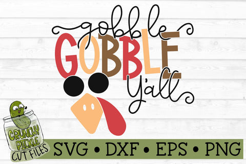 Gobble Gobble Turkey Face Thanksgiving SVG File SVG Crunchy Pickle 