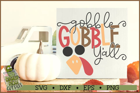 Gobble Gobble Turkey Face Thanksgiving SVG File SVG Crunchy Pickle 
