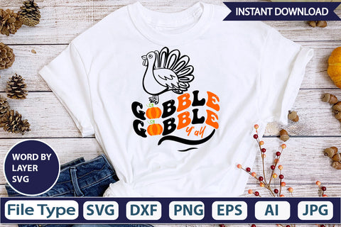 Gobble Gobble Y'all SVG Cut File SVG DesignPlante 503 