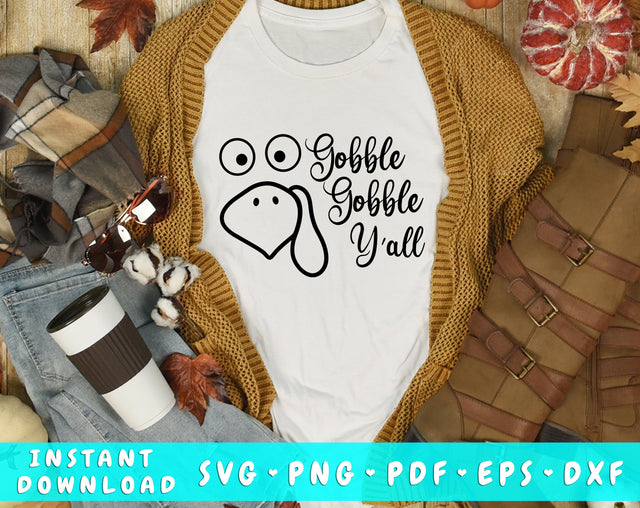 Gobble Gobble Y'all SVG SVG HappyDesignStudio 