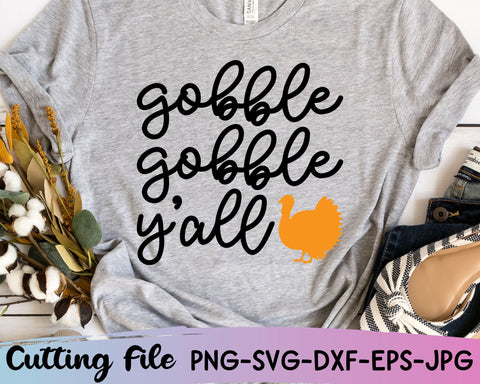 Gobble Gobble Yall Svg, Thanksgiving Svg, Fall Svg Files SVG She Shed Craft Store 