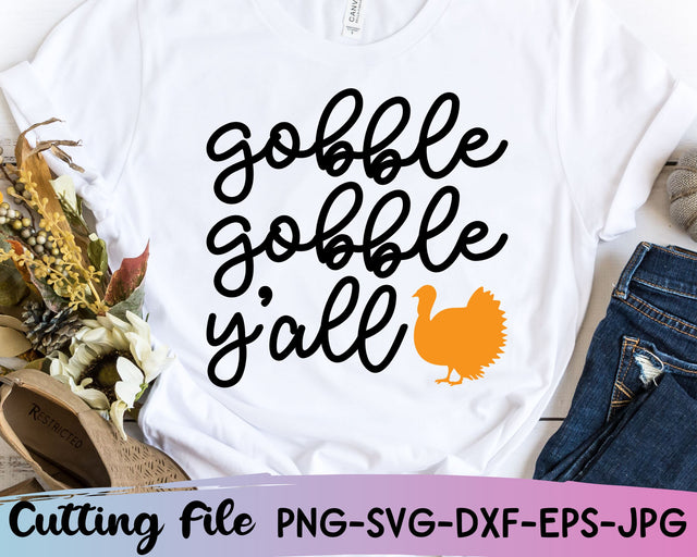 Gobble Gobble Yall Svg, Thanksgiving Svg, Fall Svg Files SVG She Shed Craft Store 