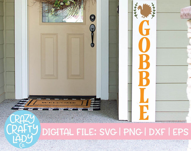 Gobble | Porch Sign SVG Cut File SVG Crazy Crafty Lady Co. 