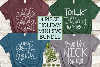 Gobble Thanksgiving Mini SVG Bundle SVG Crunchy Pickle