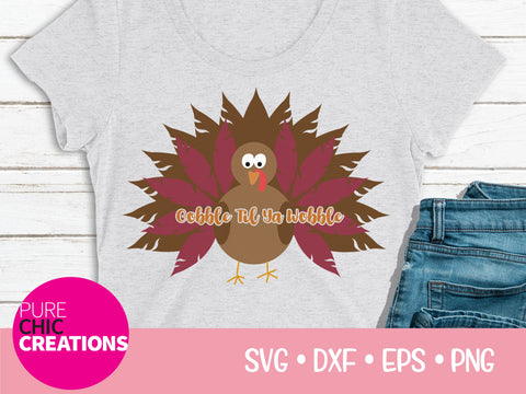 Gobble Til Ya Wobble - Cricut - Silhouette - svg - dxf - eps - png - Digital File - SVG Cut File - Fall SVG - Fall clipart - clipart SVG Pure Chic Creations 