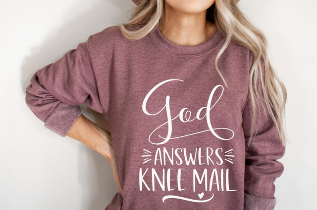 God Answers Knee Mail Svg, Png, Dxf SVG RedFoxDesignsUS 