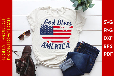 God Bless America 4th Of July SVG PNG PDF Cut File SVG Creativedesigntee 