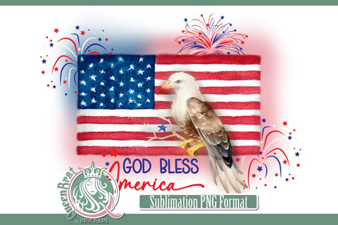 God Bless America Eagle Sublimation Sublimation QueenBrat Digital Designs 