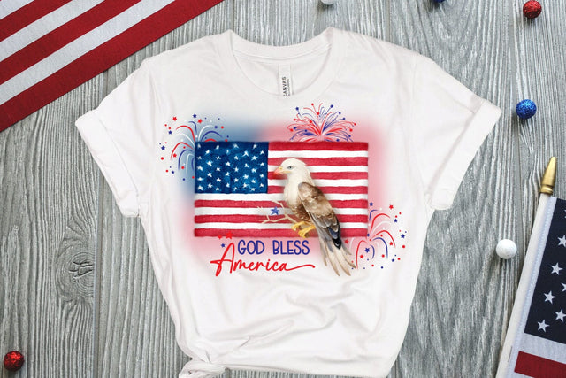 God Bless America Eagle Sublimation Sublimation QueenBrat Digital Designs 