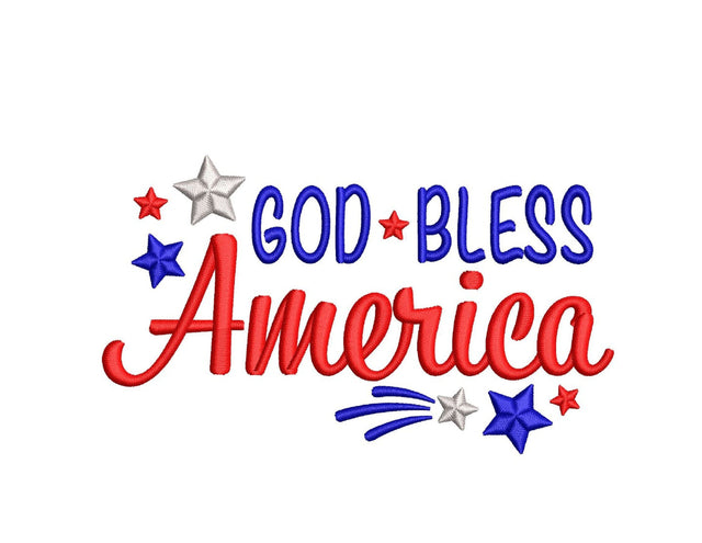 God Bless America Embroidery Design, Patriotic Embroidery File, 4 sizes, Instant Download Embroidery/Applique DESIGNS Nino Nadaraia 